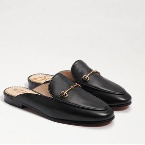 Sam Edelman Black Loafers with Gold Accents